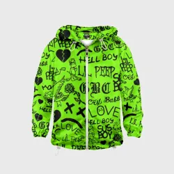 Детская ветровка 3D Lil Peep кислотный паттерн