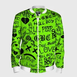 Мужской бомбер 3D Lil Peep кислотный паттерн