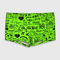 Мужские купальные плавки 3D Lil Peep кислотный паттерн