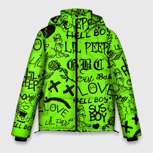 Мужская зимняя куртка 3D Lil Peep кислотный паттерн