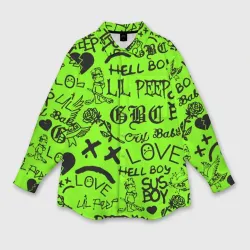 Женская рубашка oversize 3D Lil Peep кислотный паттерн