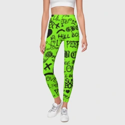 Леггинсы 3D Lil Peep кислотный паттерн - фото 2