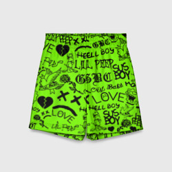 Детские спортивные шорты 3D Lil Peep кислотный паттерн