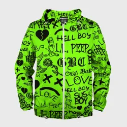 Мужская ветровка 3D Lil Peep кислотный паттерн
