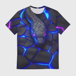 Мужская футболка 3D Змея в стиле киберпанк