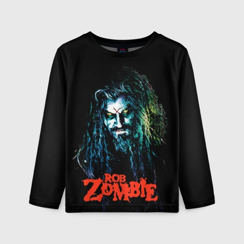Детский лонгслив 3D Rob zombie portrait  