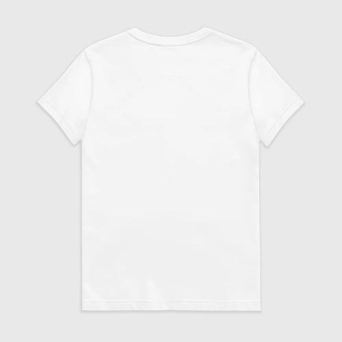 Женская футболка хлопок с принтом Пудель играет на гитаре укулеле, вид сзади #1