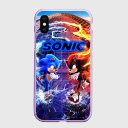Чехол для iPhone XS Max матовый Соник и Шэдоу ёжики
