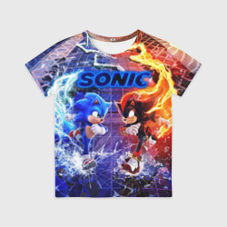Детская футболка 3D Соник и Шэдоу ёжики