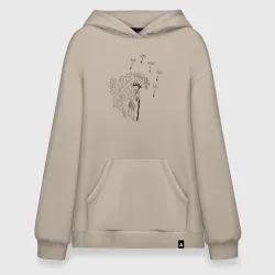 Худи SuperOversize хлопок Одуванчик штрихами