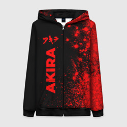 Женская толстовка 3D на молнии Akira - red gradient по-вертикали