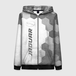Женская толстовка 3D на молнии Jaguar - white gradient по-вертикали