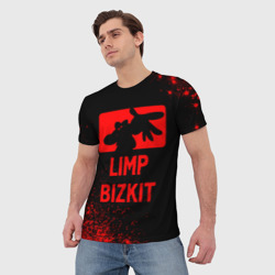 Мужская футболка 3D Limp Bizkit - red gradient - фото 2