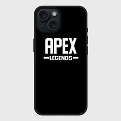 Чехол силиконовый для Apple iPhone 15 матовый Apex legends logo white