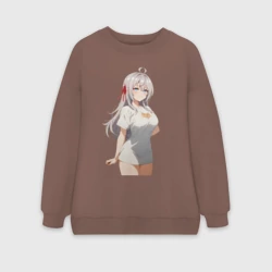 Женский свитшот oversize без начеса хлопок Аля иногда кокетничает со мной по-русски