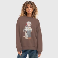 Женский свитшот oversize без начеса хлопок Аля иногда кокетничает со мной по-русски - фото 2