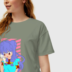 Женская футболка хлопок Oversize Ранма - shampoo anime girl - фото 2