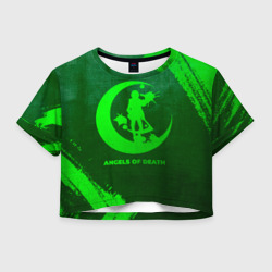 Женская футболка Crop-top 3D Angels of Death - green gradient