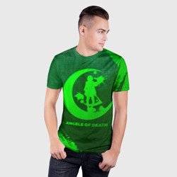 Мужская футболка 3D Slim Angels of Death - green gradient - фото 2