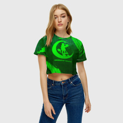Женская футболка Crop-top 3D Angels of Death - green gradient - фото 2
