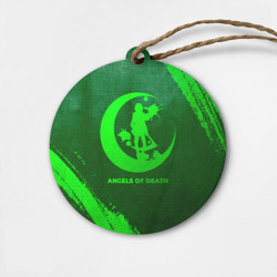 Деревянная игрушка круг Angels of Death - green gradient