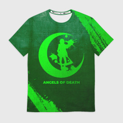 Мужская футболка 3D Angels of Death - green gradient