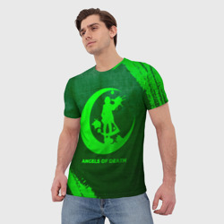 Мужская футболка 3D Angels of Death - green gradient - фото 2