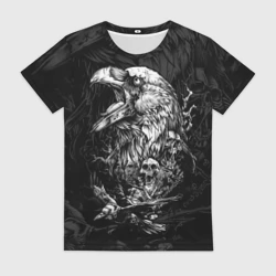 Женская футболка 3D Ворон бога Одина 
