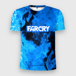 Мужская футболка 3D Slim Farcry голубой огонь