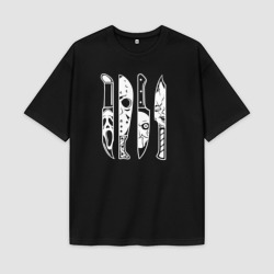 Мужская футболка Oversize хлопок premium 4 злодея из фильмов ужасов