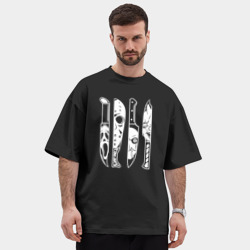 Мужская футболка Oversize хлопок premium 4 злодея из фильмов ужасов - фото 2