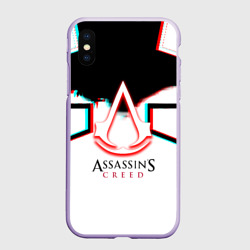 Чехол для iPhone XS Max матовый Assassins Creed glitch geometry