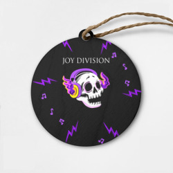 Деревянная игрушка круг Joy Division неоновый череп
