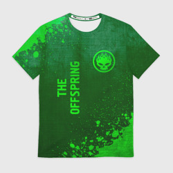 Мужская футболка 3D The Offspring - green gradient вертикально