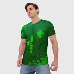 Мужская футболка 3D The Offspring - green gradient вертикально - фото 2