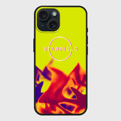 Чехол силиконовый для Apple iPhone 15 матовый Starfield fire steel