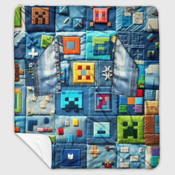 Плед с рукавами Minecraft на пэчворк дениме