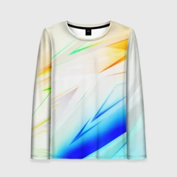 Женский лонгслив 3D Неоновые геометрия полосы
