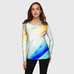 Женский лонгслив 3D Неоновые геометрия полосы - фото 2