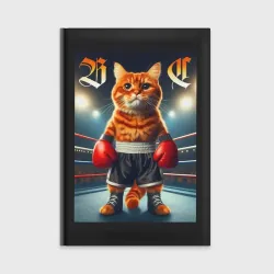 Ежедневник Red cat is a professional boxer - ai art fantasy