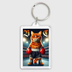 Брелок прямоугольный 35*50 Red cat is a professional boxer - ai art fantasy