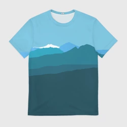 Мужская футболка 3D Горы горизонты