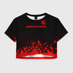 Женская футболка Crop-top 3D Angels of Death - red gradient посередине