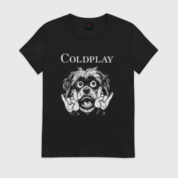 Женская футболка хлопок Coldplay rock dog