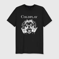 Мужская футболка хлопок Slim Coldplay rock dog