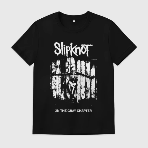 Мужская футболка хлопок с принтом Slipknot - skeleton girl, вид спереди #2