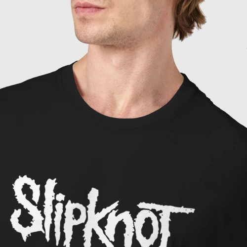 Мужская футболка хлопок с принтом Slipknot - skeleton girl, фото #4