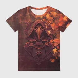 Женская футболка 3D Чумной доктор в осенних тонах