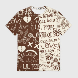 Мужская футболка 3D Lil peep retro pattern