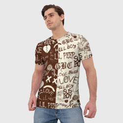 Мужская футболка 3D Lil peep retro pattern - фото 2